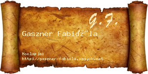 Gaszner Fabióla névjegykártya